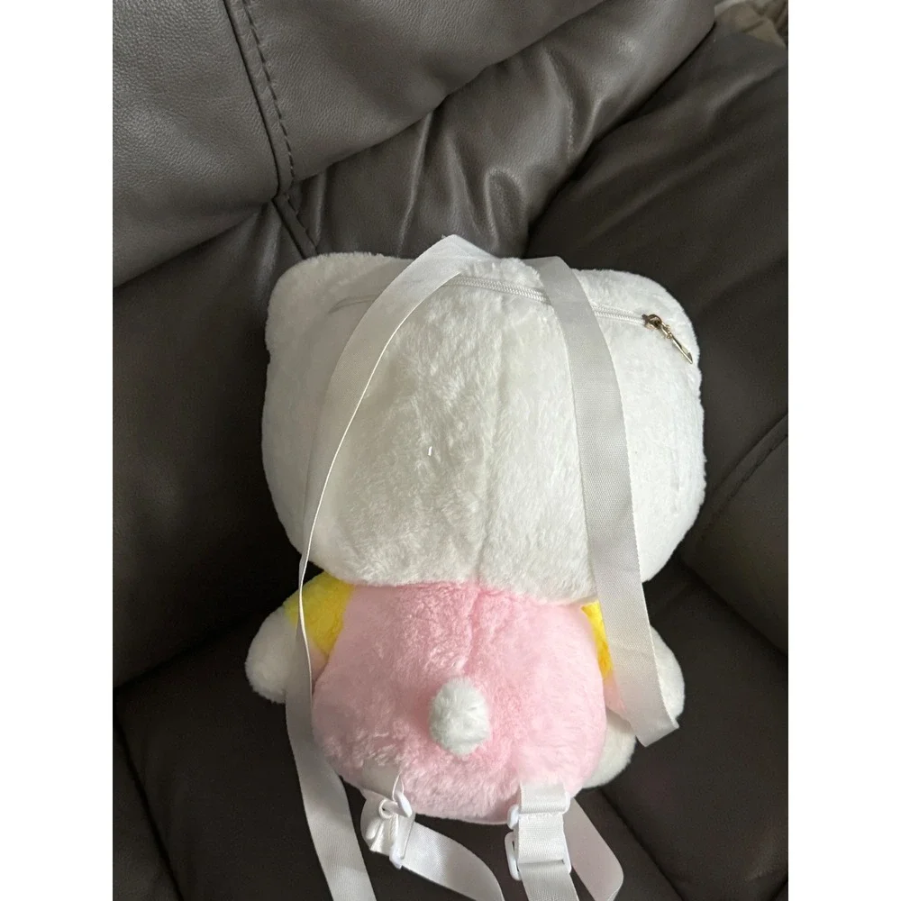 Hello Kitty Plush‎ Backpack White Pink Yellow Bow Cute School Bag 13